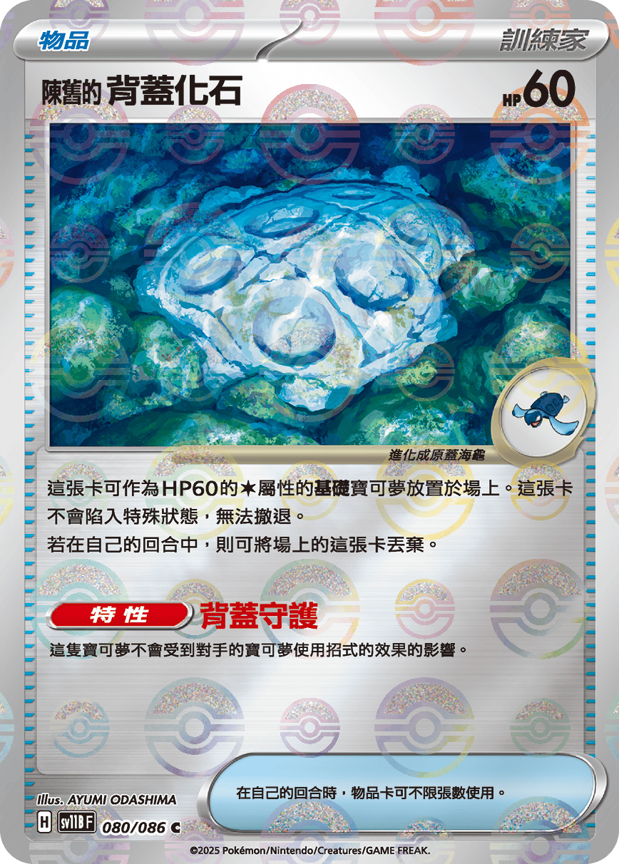 陈旧的背盖化石